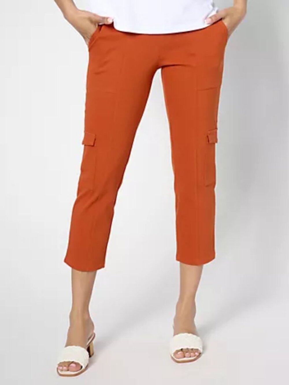 Women with Control Prime Stretch Denim Petite Cargo Crop Pant, Sz 3XP a640687